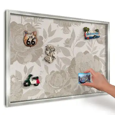 Panou magnetic cu ramă și design cu flori și frunze elegante
