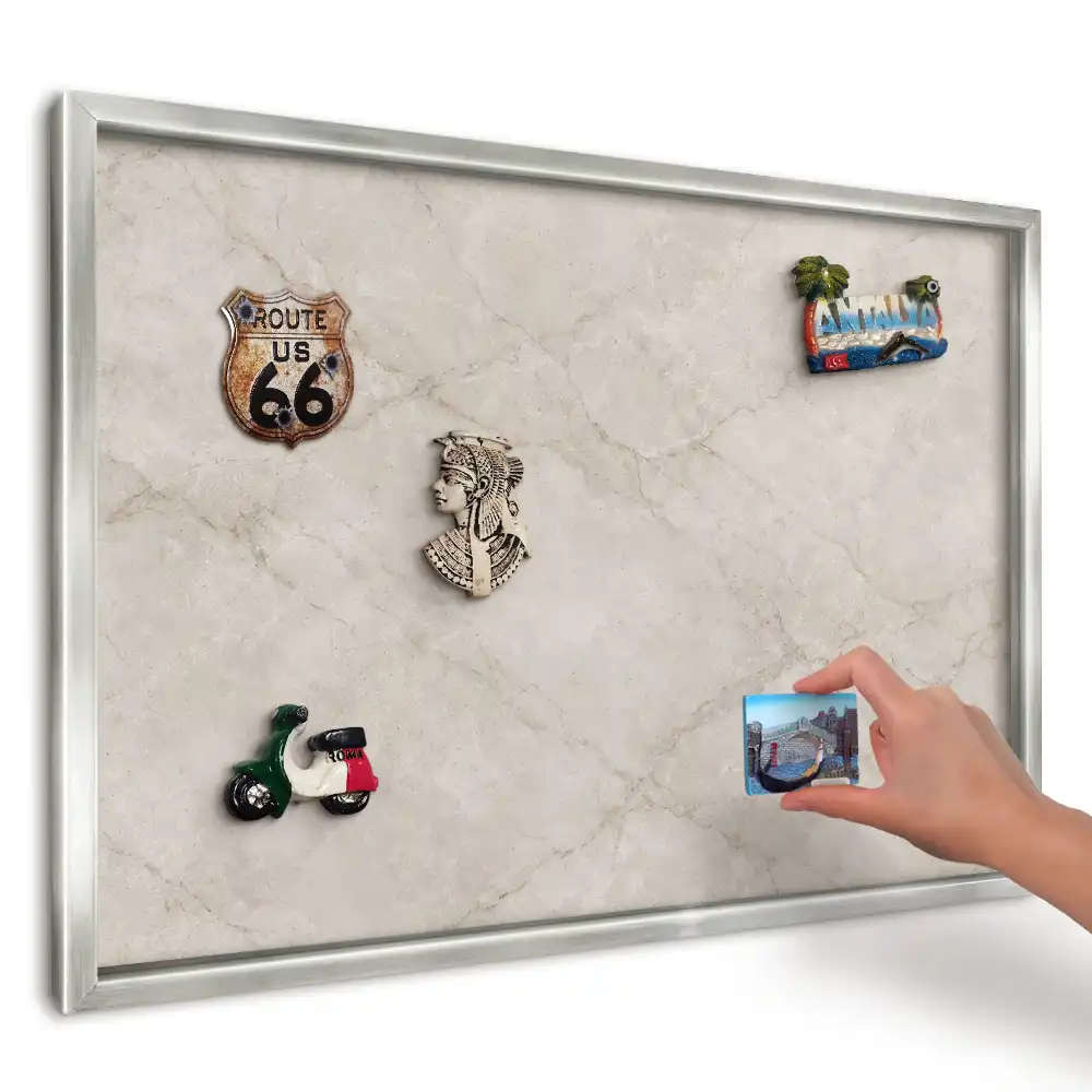 Panou magnetic înrămat cu model marmură clasică elegantă
