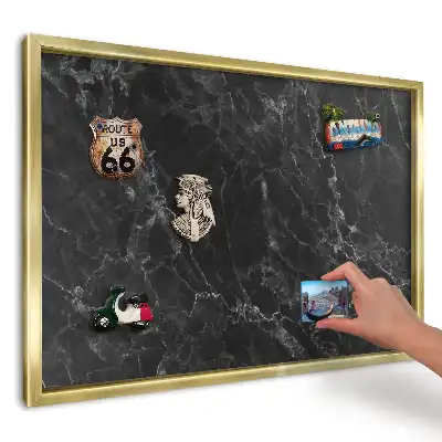 Tablă magnetică de perete cu model de marmură închisă cu vene deschise