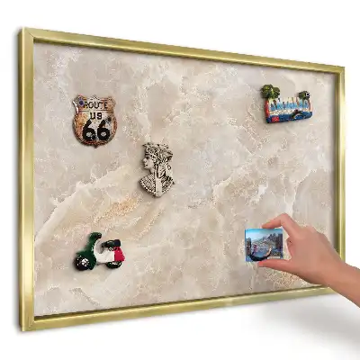 Panou metalic pentru magneți cu design abstract Onduleuri subtile cremoase