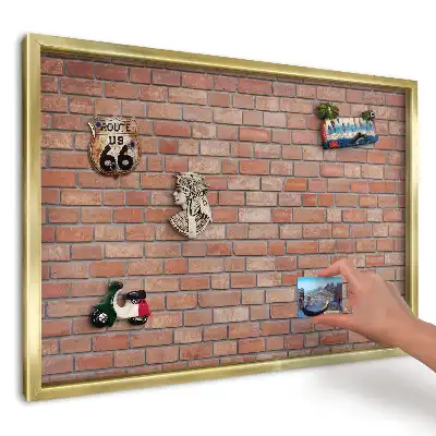 Panou metalic pentru magneți decorativi model Cărămidă brută caldă