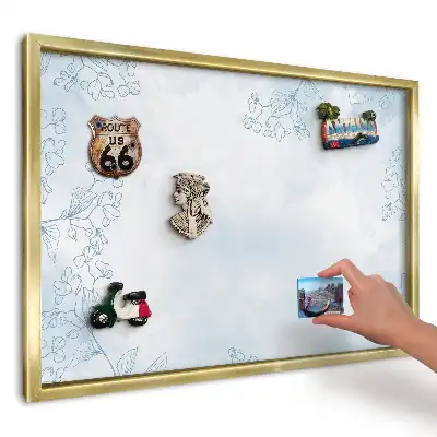 Panou metalic pentru magneți cu design aranjament floral pastelat
