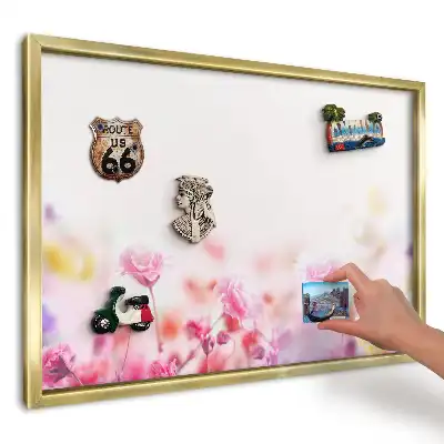 Tablă magnetică de perete cu imprimeu Flori pastelate delicate
