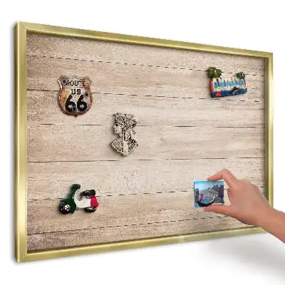 Tablă magnetică de perete cu imprimeu și elemente din lemn natural