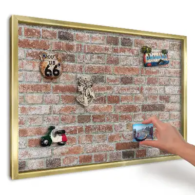 Tablă magnetică de perete cu imprimeu cărămidă rustică caldă