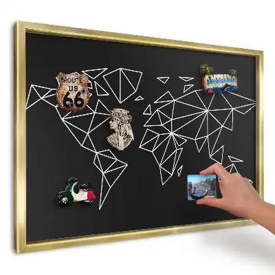Panou metalic pentru magneți model Hartă geometrică elegantă