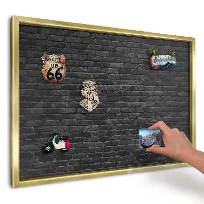 Panou magnetic din tablă cu aspect de cărămidă brută neagră