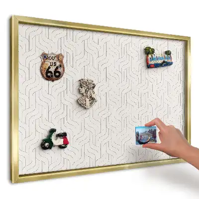 Tablă magnetică de perete cu imprimeu grafic Geometrie delicată ondulată