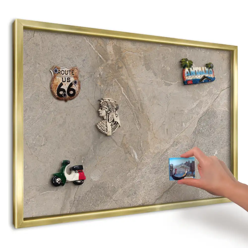 Panou magnetic din tablă cu model subtil de piatră bej
