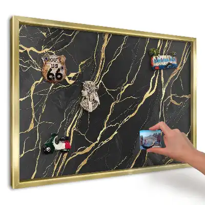 Tablă magnetică de perete cu imprimeu Valuri întunecate și linii luminoase