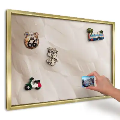 Panou metalic pentru magneți decorativ Eleganța penelor crem