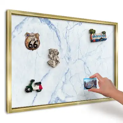 Panou din tablă pentru colecția de magneți cu design elegant de marmură albastră