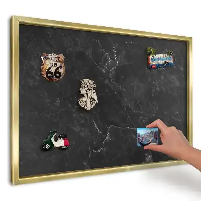 Panou magnetic din tablă cu textură neagră și vene albe