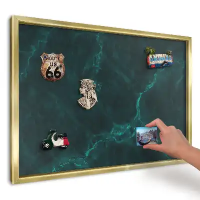 Tablă magnetică de perete cu imprimeu marmură verde închis