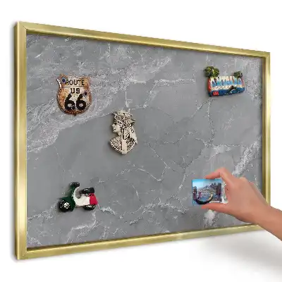 Tablă magnetică de perete cu imprimeu model piatră cu vene gri