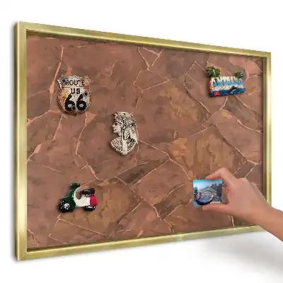 Panou din tablă pentru magneți cu model de plăci de piatră brună