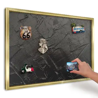 Tablă magnetică de perete cu finisaj din vopsea texturată neagră