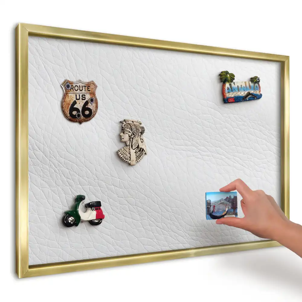 Panou magnetic din tablă cu textură albă elegantă