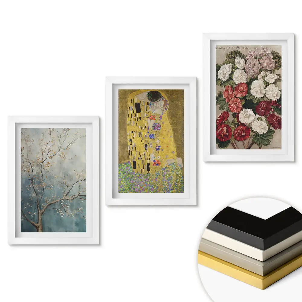 Set de 3 tablouri pentru dormitor cu motive florale și artă naturală