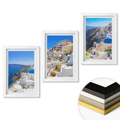 Set tablouri living Vederi pitorești ale insulei Santorini la soare