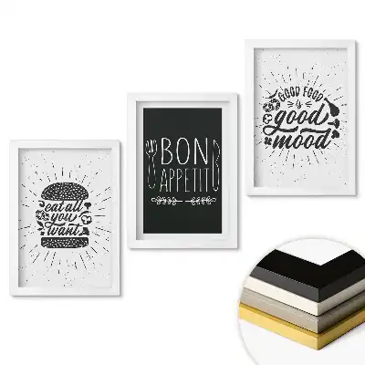 Set 3 tablouri dormitor Farmec culinar într-un stil minimalist
