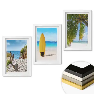 Set tablouri living Plaje paradisiace și surfing la soare