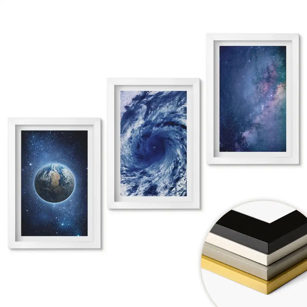 Set tablouri living Spațiu, uragan și galaxie în imagini