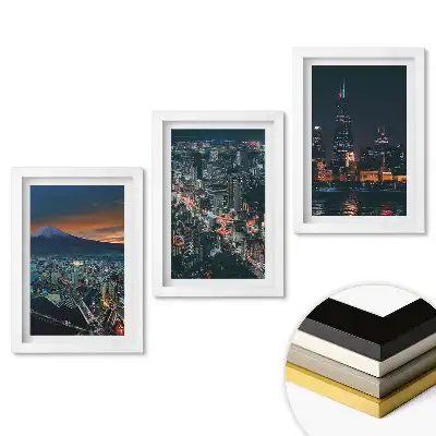 Set de 3 tablouri pentru dormitor cu vederi nocturne uimitoare ale orașelor