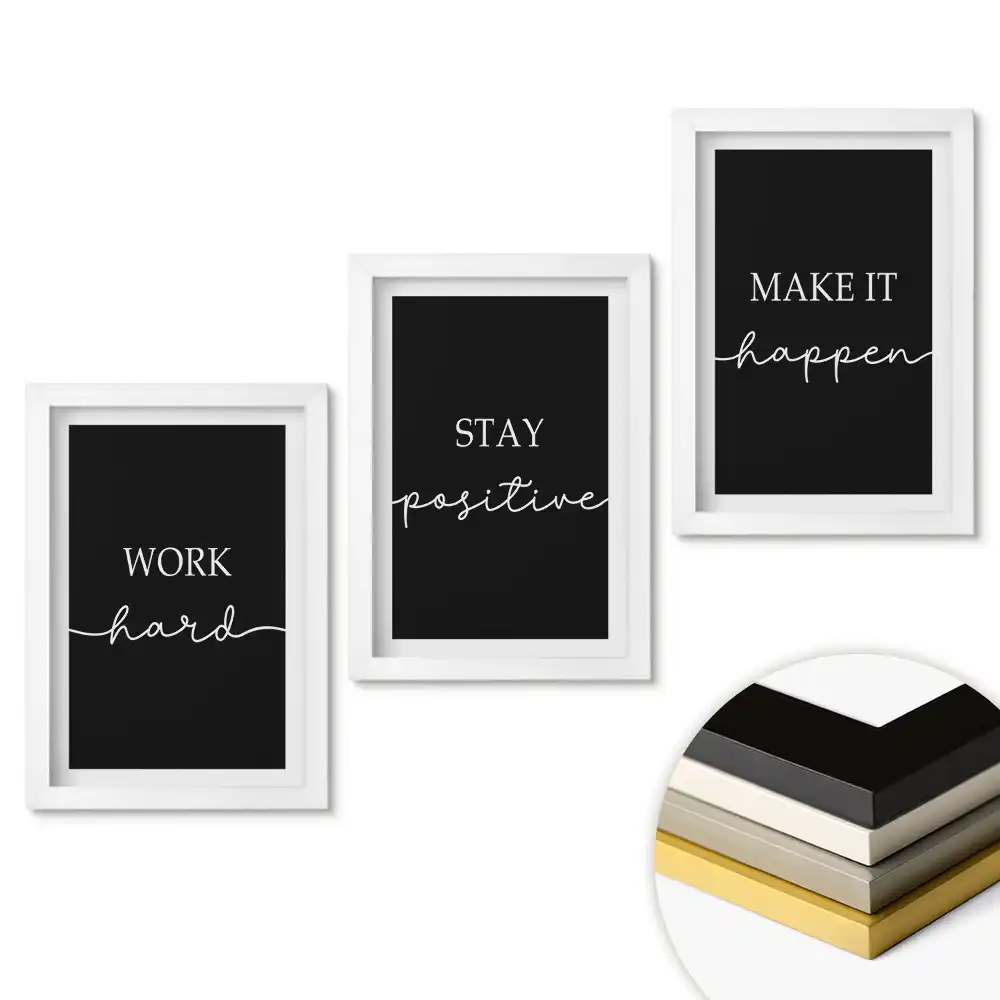 Set de tablouri pentru living cu sloganuri motivaționale