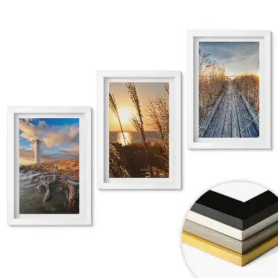 Set 3 tablouri pentru dormitor cu peisaje naturale la apus