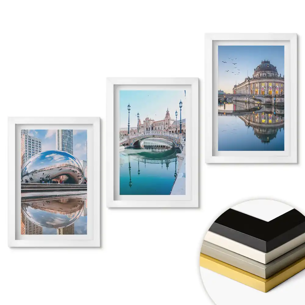 Set tablouri pentru living Monumente și modernitate în arhitectură