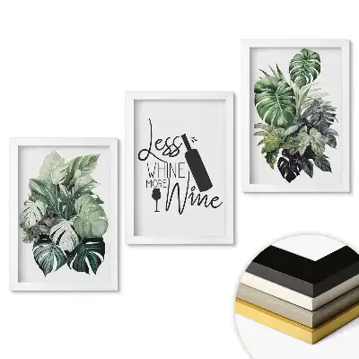 Set tablouri living O oază verde cu vin în fundal