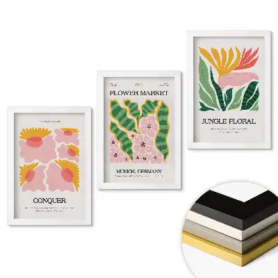 Set tablouri living Inspirații florale din diferite locuri