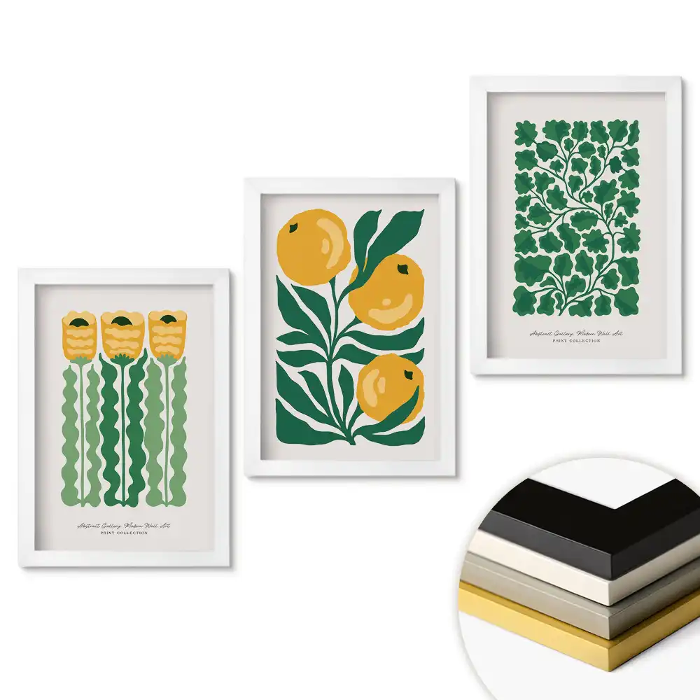 Set tablouri living Modele de plante colorate incluse