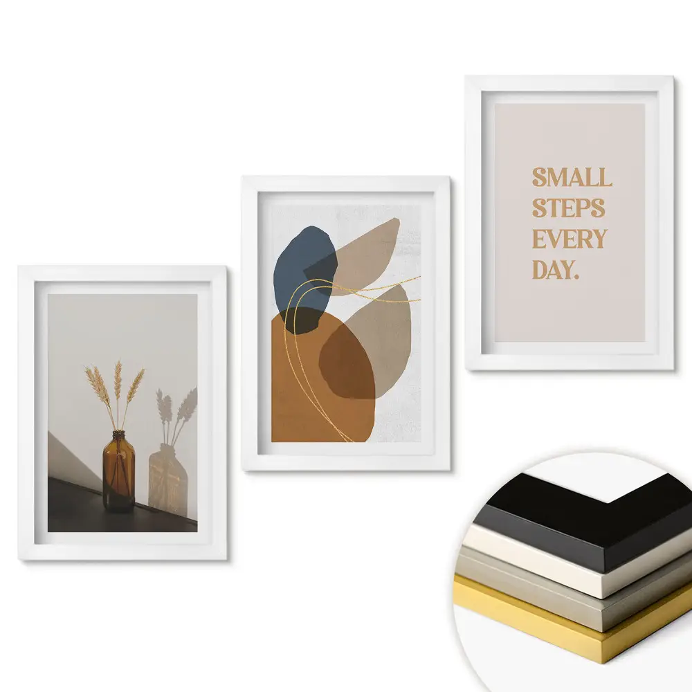 Set 3 tablouri dormitor Grafică elegantă pentru un interior modern