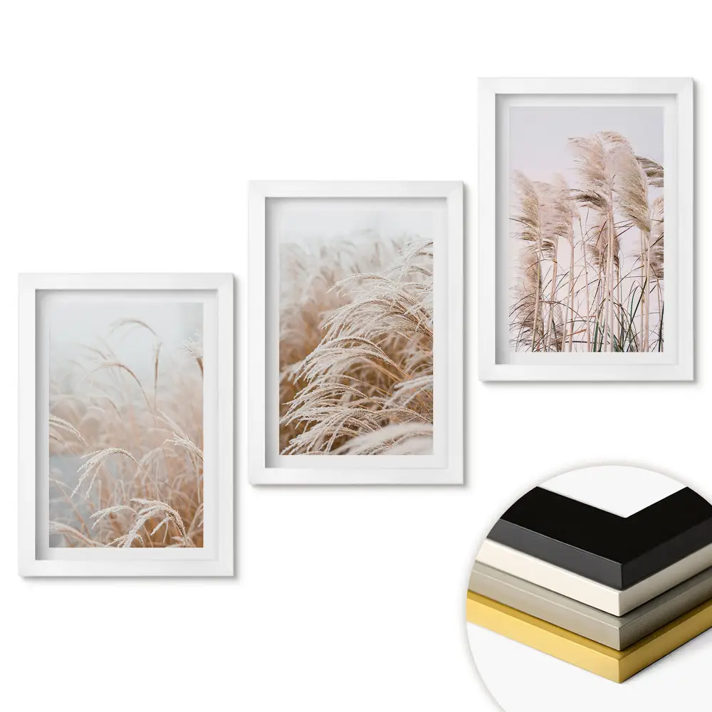Set de tablouri pentru living Ierburi delicate în nuanțe pastelate