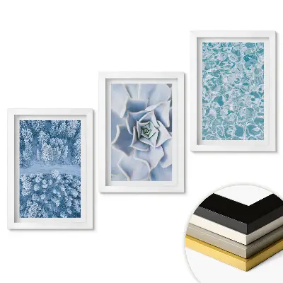 Set tablouri living Peisaje de iarnă și flori delicate