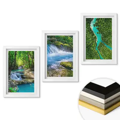 Set 3 tablouri dormitor Oaze verzi de natură și apă