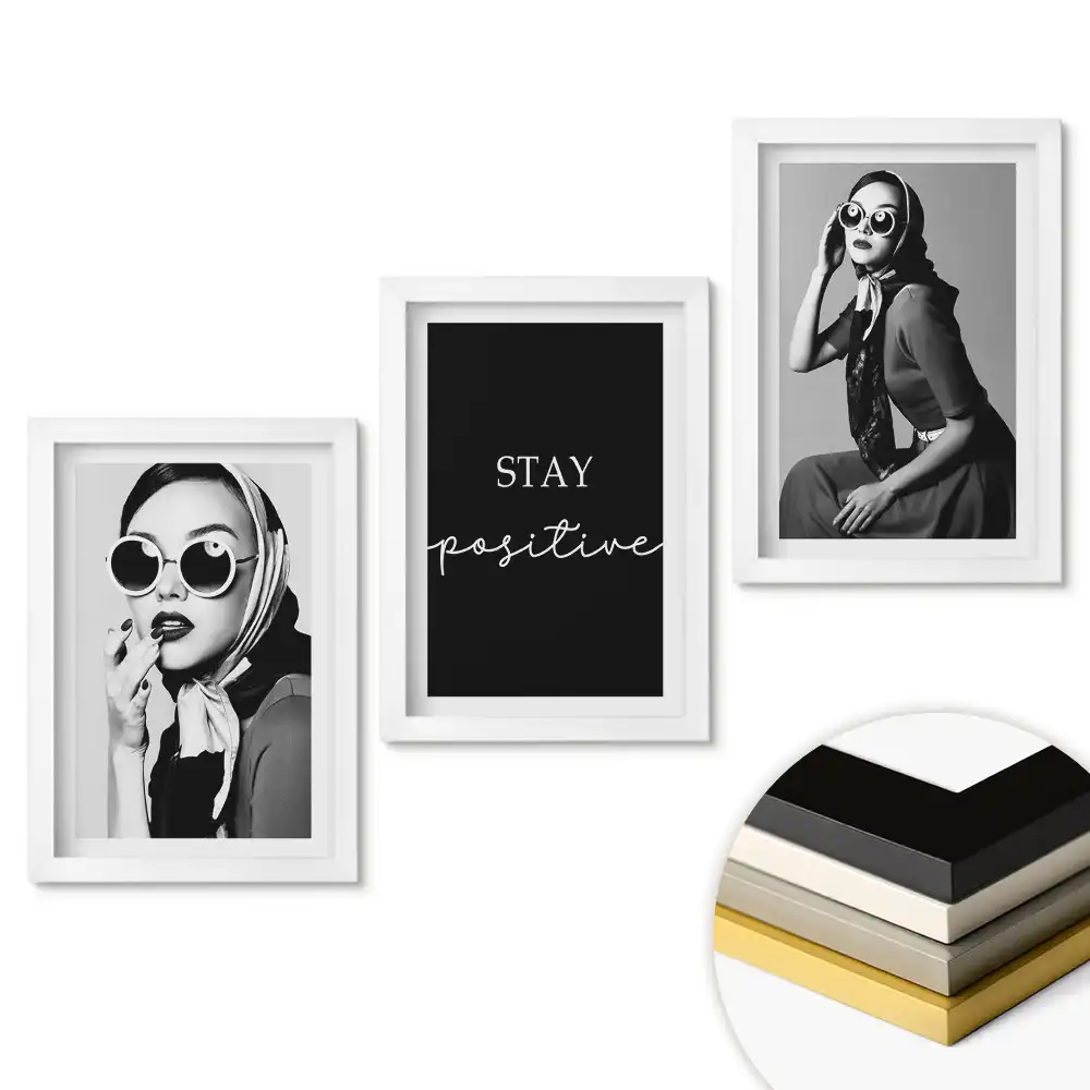 Set de tablouri pentru living Inspirații elegante într-o versiune monocromatică