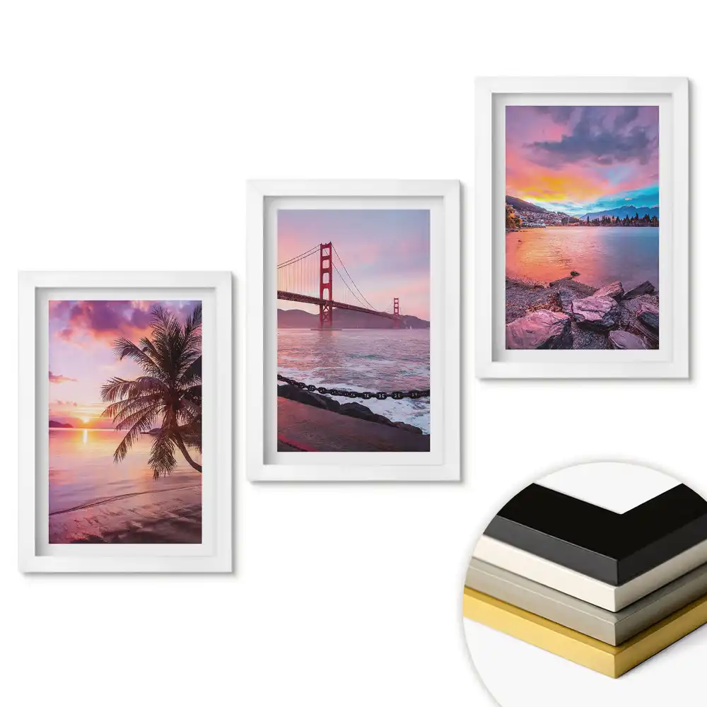 Set tablouri living Vederi uimitoare ale apusului de soare