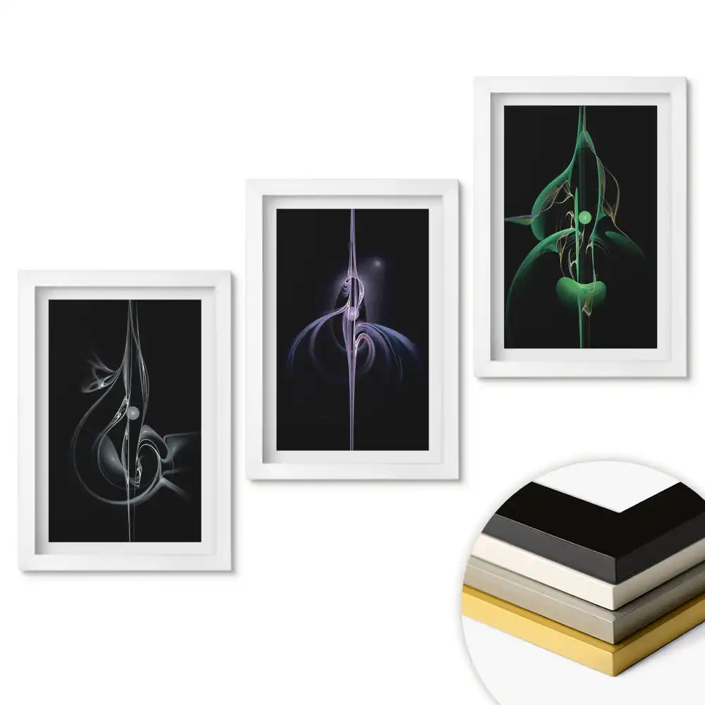 Set tablouri living Abstracțiuni muzicale în întuneric