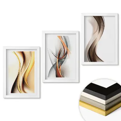 Set tablouri living Valuri abstracte în culori calde