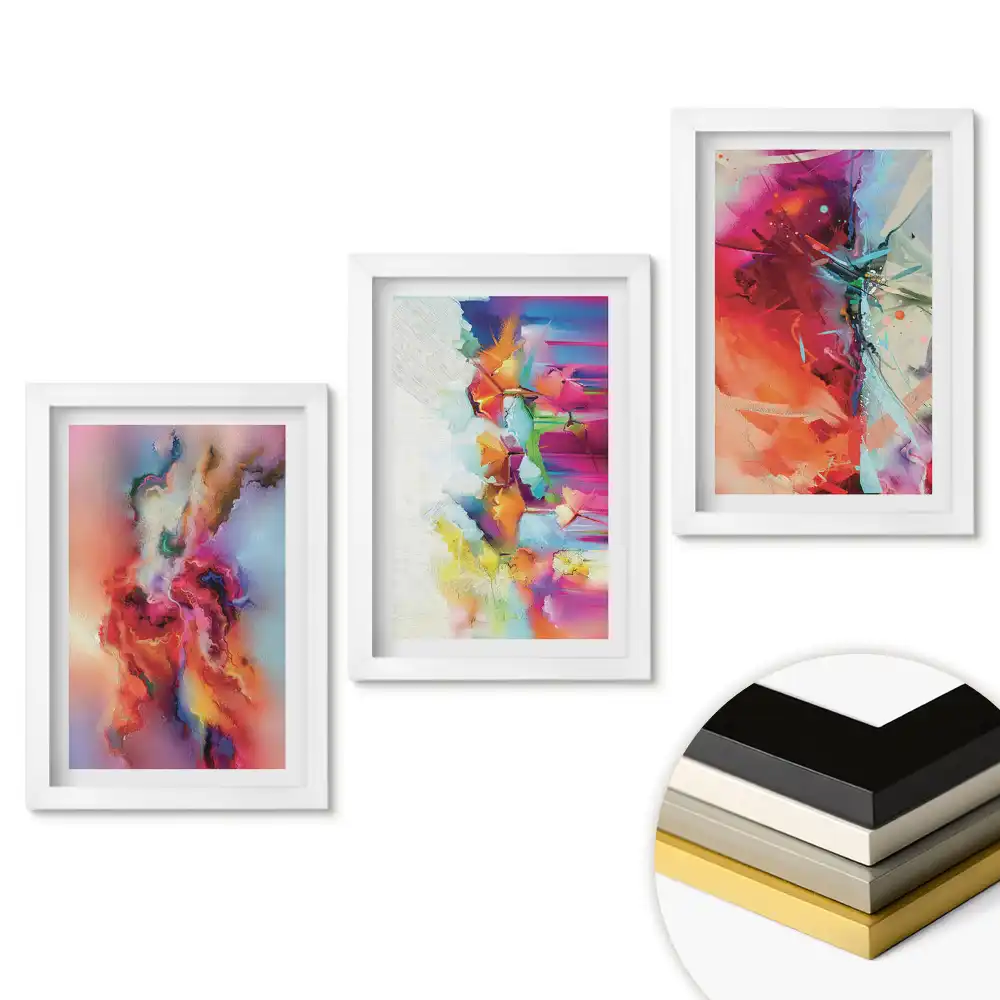 Set de tablouri pentru living cu design abstract plin de energie
