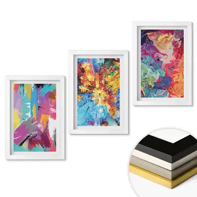 Set tablouri living Explozii colorate de artă abstractă