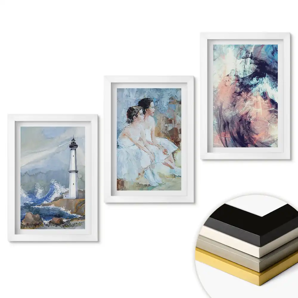 Set de tablouri pentru living în trei stiluri diferite