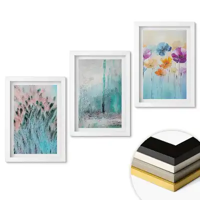 Set tablouri living Abstracțiuni colorate și motive florale