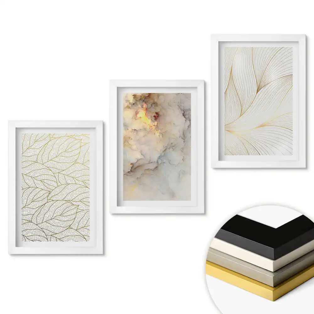 Set de tablouri pentru living cu motive elegante în stil minimalist