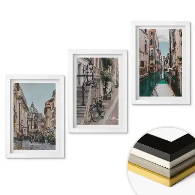 Set de tablouri pentru living Străzi fermecătoare ale orașelor europene