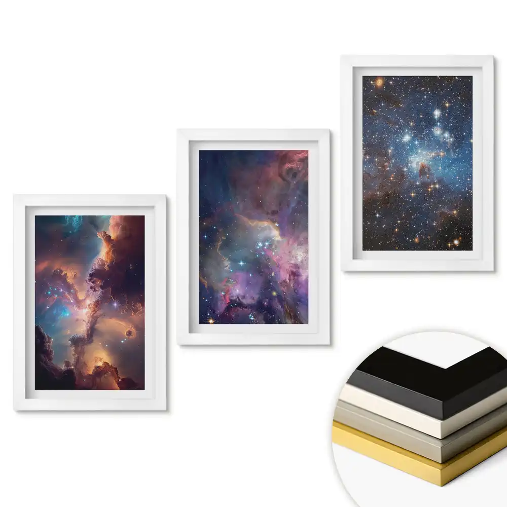 Set tablouri living Frumusețe cosmică în trei versiuni