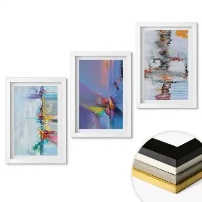 Set 3 tablouri pentru dormitor cu design abstract modern